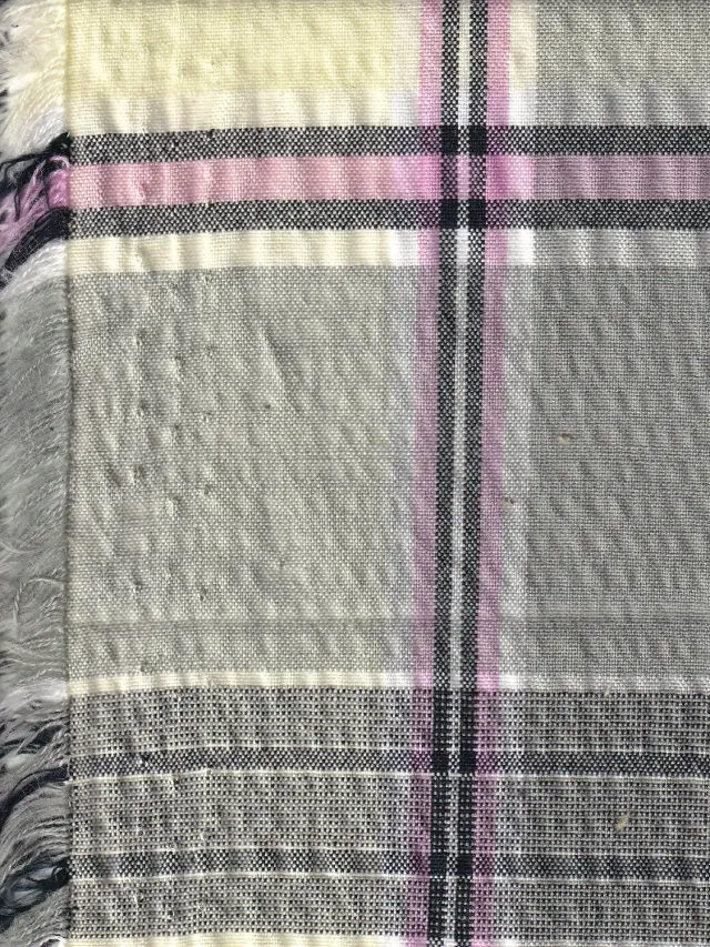 HOLLINGTON seersucker tartan kaki tissu au mètre 5 m