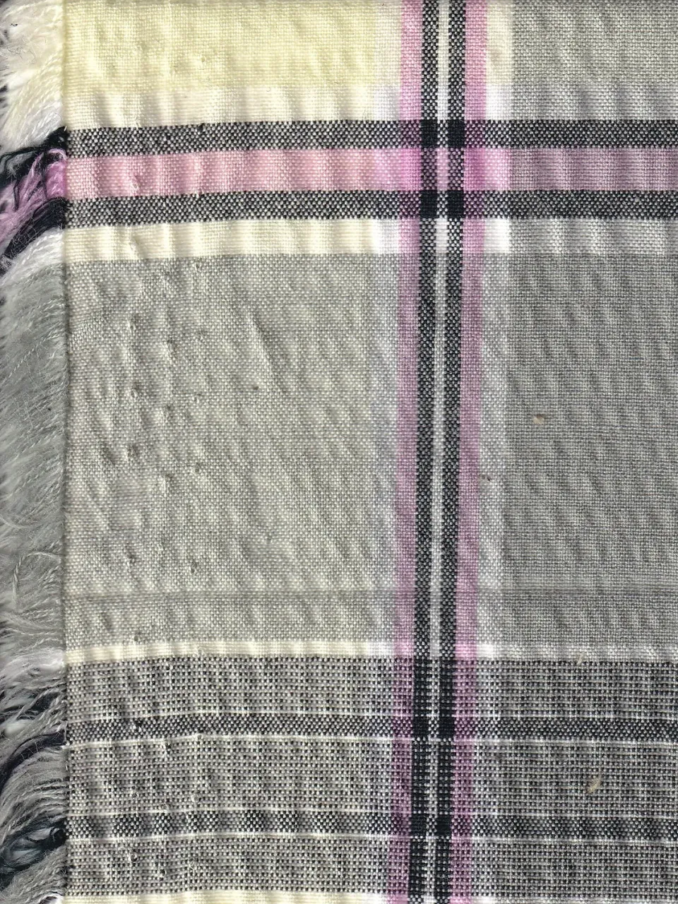 HOLLINGTON seersucker tartan kaki tissu au mètre 5 m