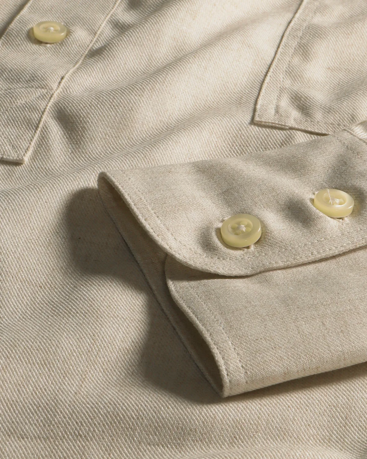 Hollington chemise col mao éco-viscose grège taille L