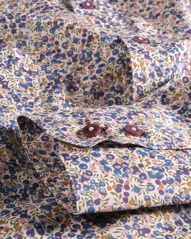 Hollington chemise coton Liberty cerises col mao