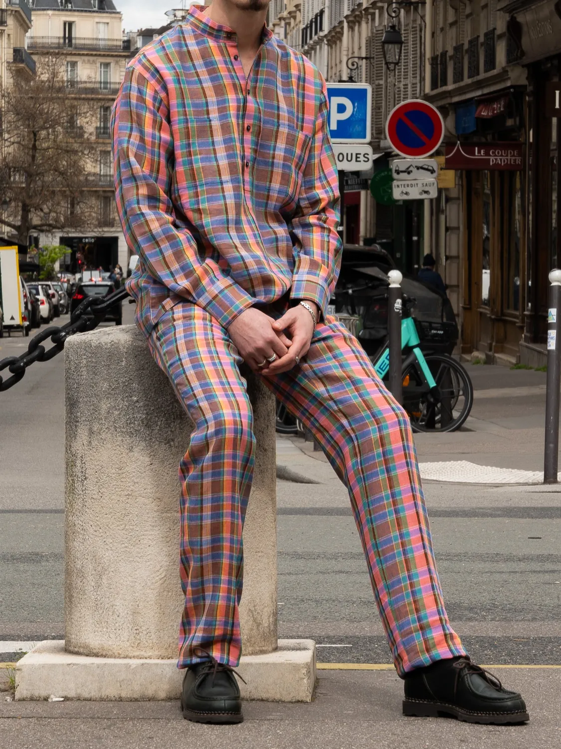 Hollington Luca pantalon lin tartan taille 40