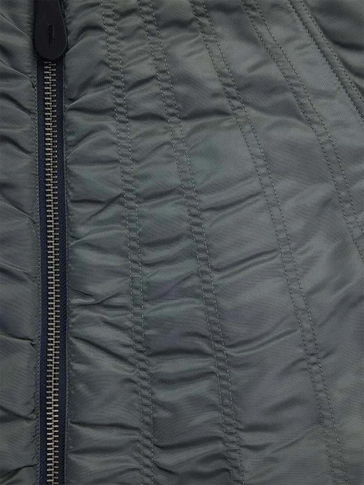 Alpha Industries MA-1 Shirring bomber femme gris matelassé