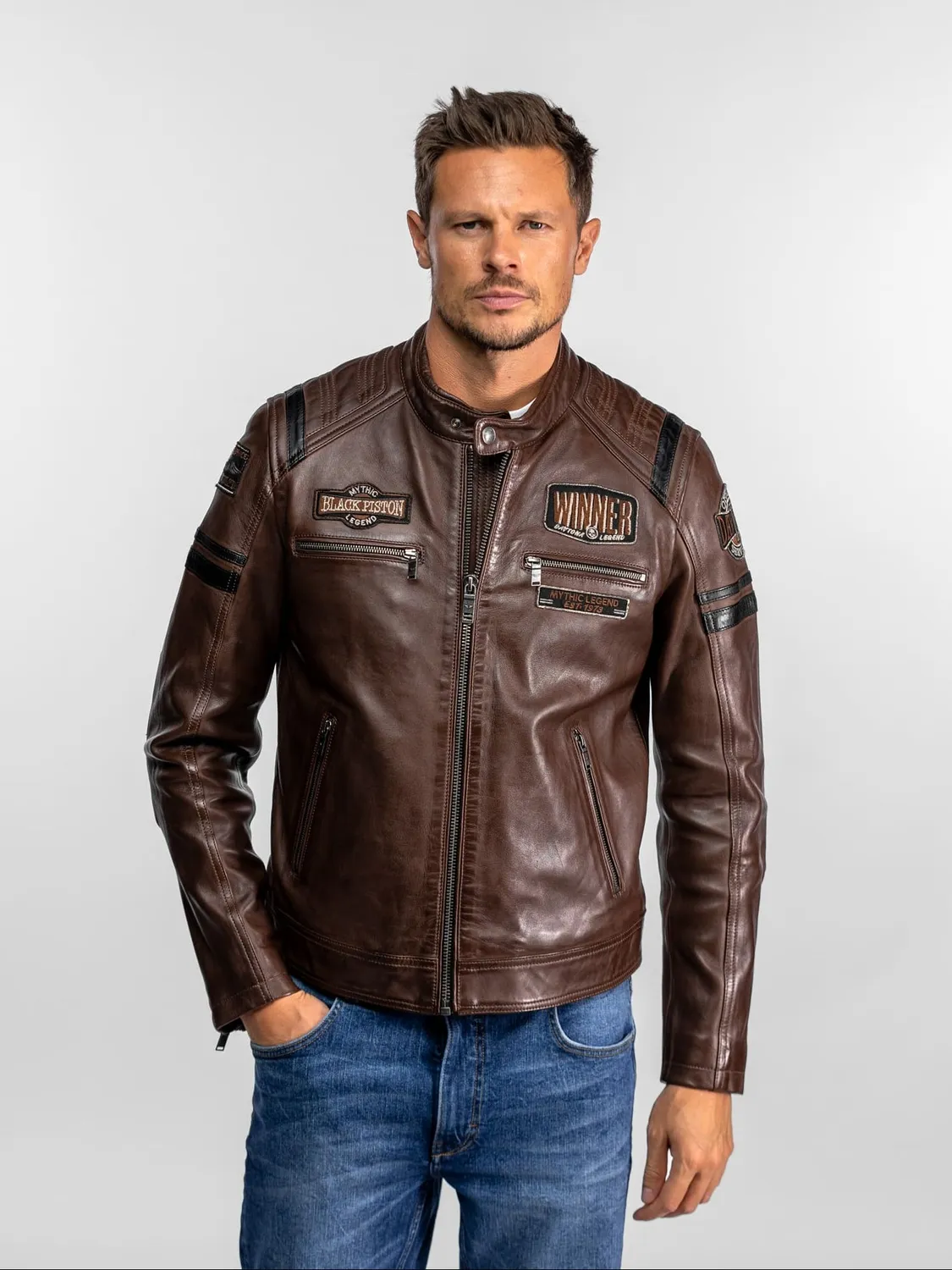 DAYTONA Cusseta blouson cuir moto mouton vintage