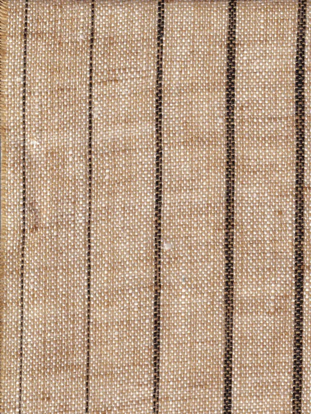 Hollington tissu toile pur lin sand rayures brunes au mètre