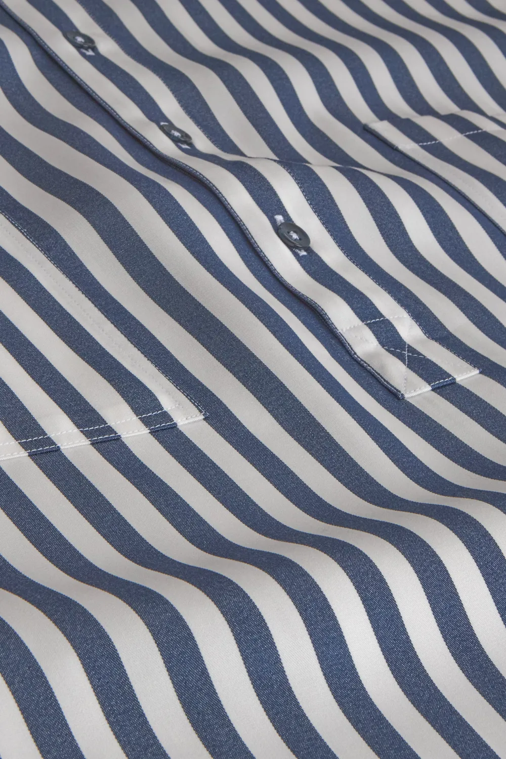 Hollington chemise col mao Tencel rayures marine