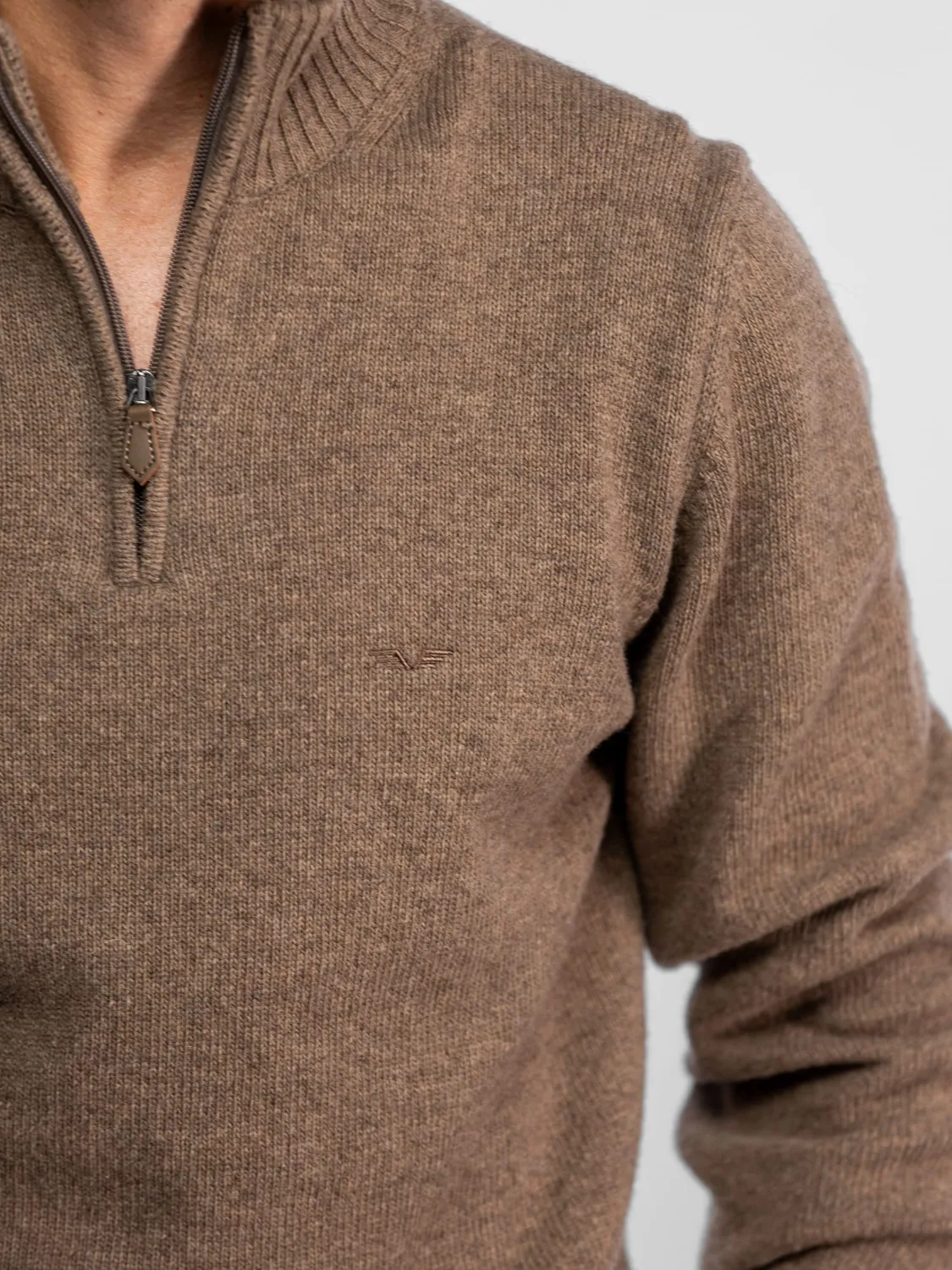 Daytona Quartermast pull homme anthracite laine col zippé
