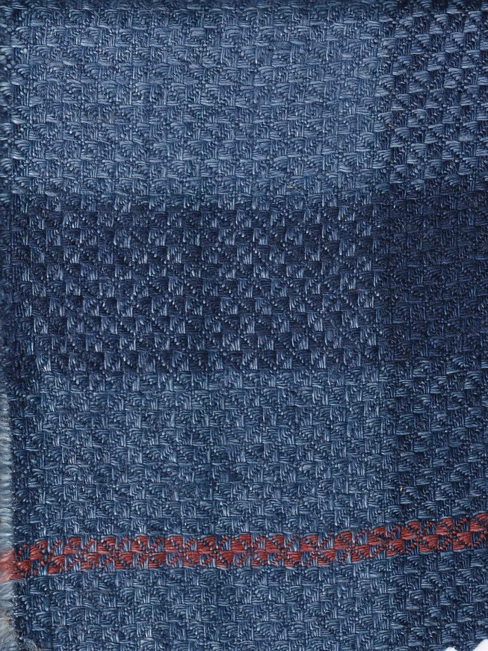 Hollington Tartan Bleu Mer Orange tissu lin 8 m pur lin