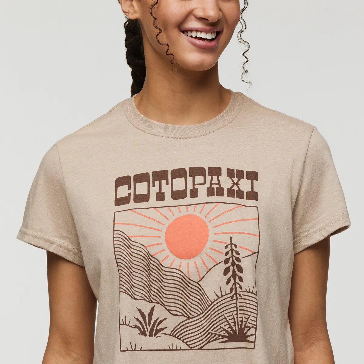 Cotopaxi Western Hills Crop T-shirt femme orchid bloom coton bio