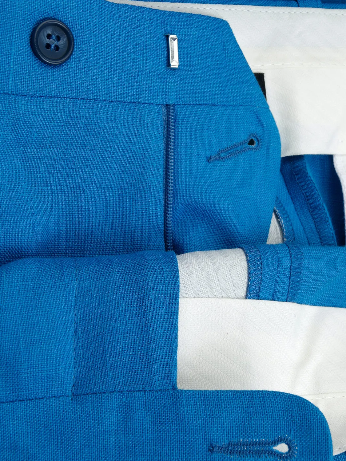 Hollington Siza pantalon lin bleu taille 44 coupe italienne