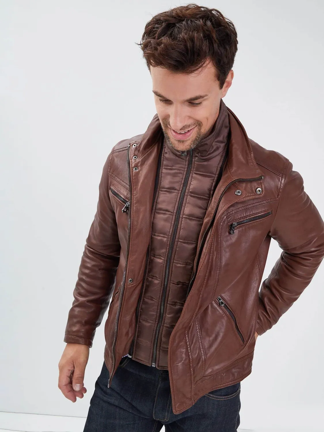 Daytona Falconero blouson cuir noir col montant