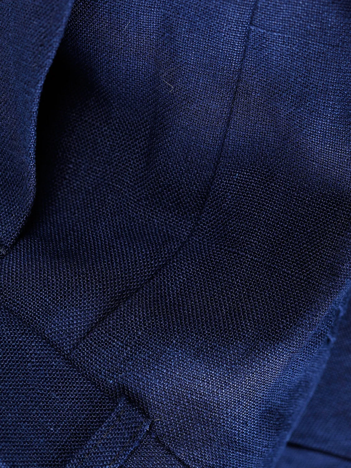 HOLLINGTON pantalon Siza coupe italienne toile lin natté marine 38