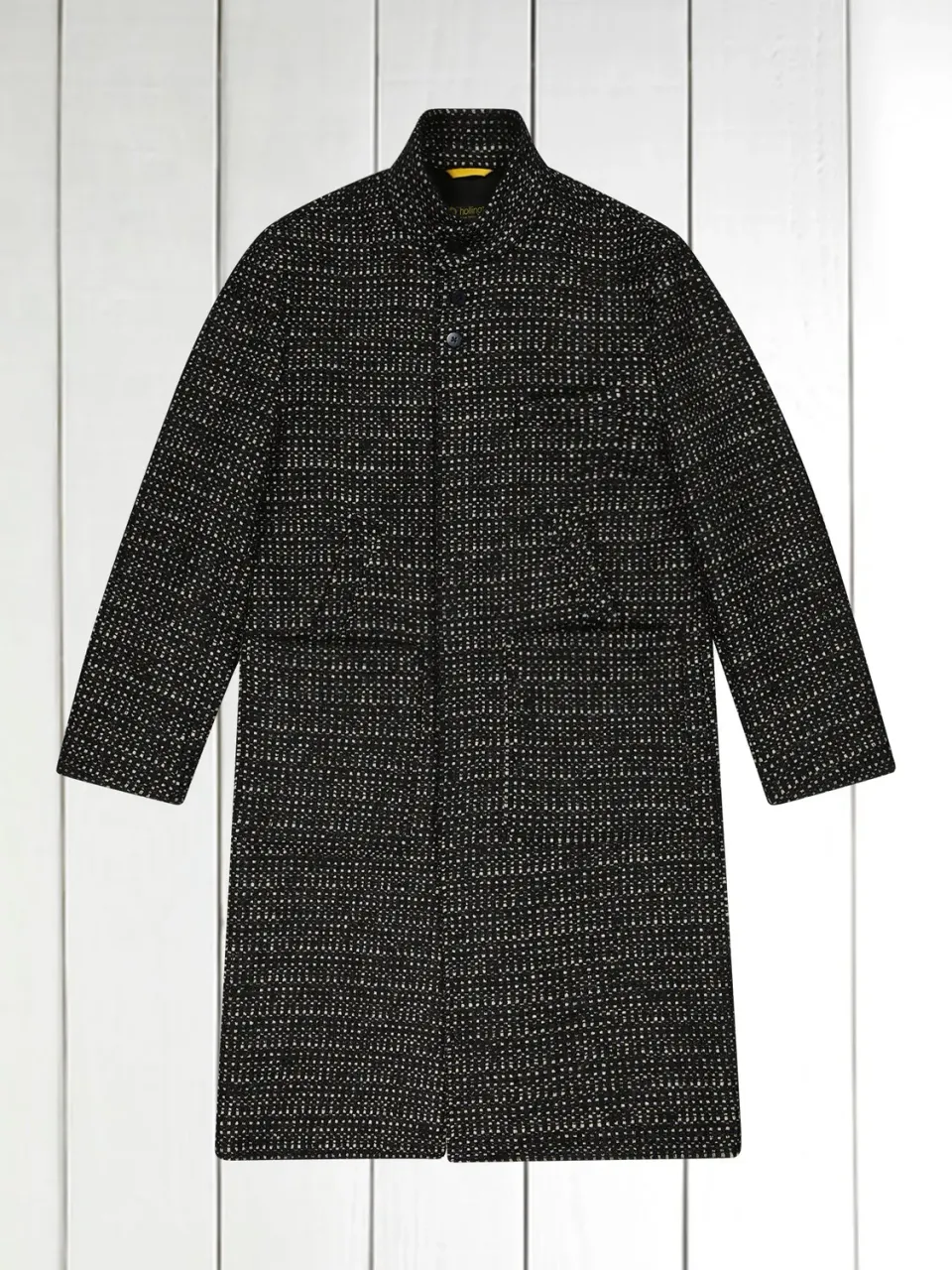 Hollington manteau long Lund laine mohair noir
