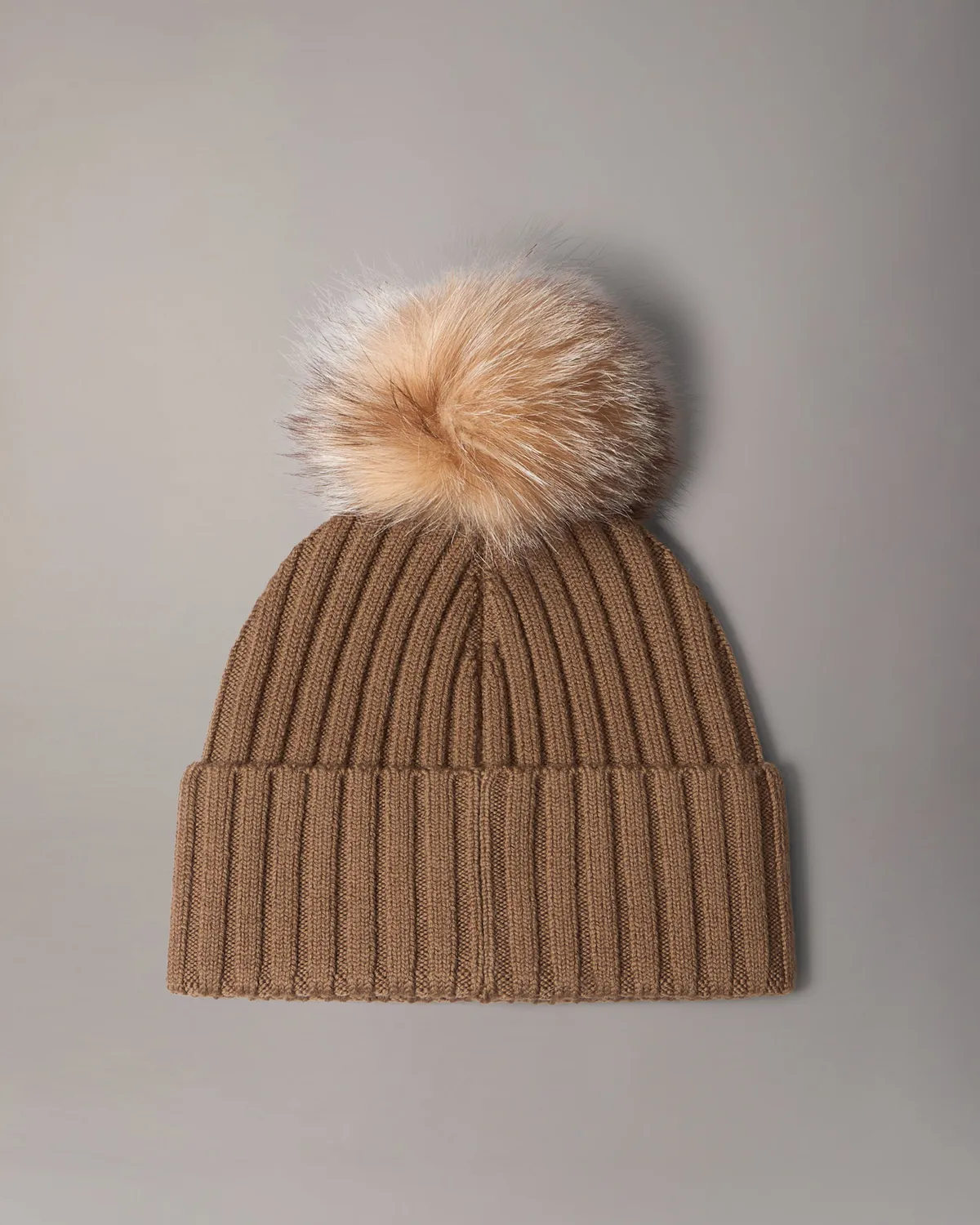 Moose Knuckles Fur Pompom bonnet gris laine