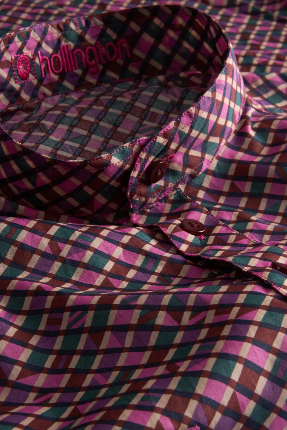 Hollington chemise col mao coton Liberty géométrique