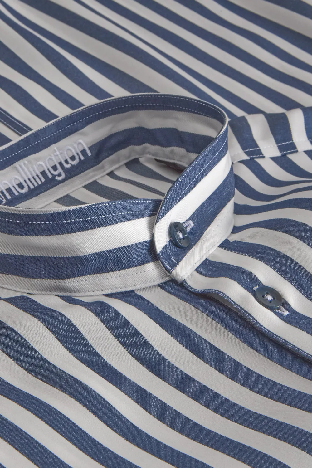 Hollington chemise col mao Tencel rayures marine