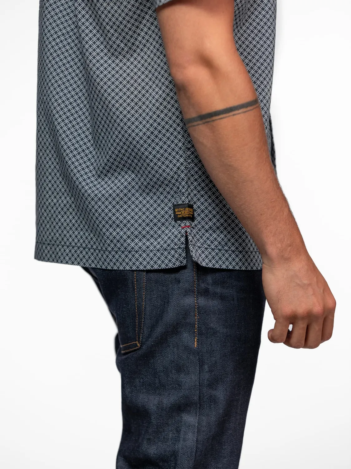 Daytona Sudbury chemisette homme navy/offwhite à motifs