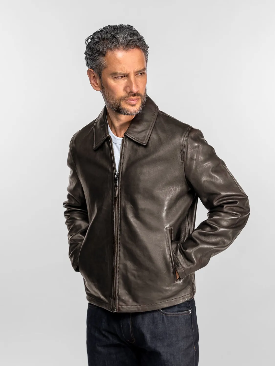 DAYTONA Polis blouson cuir homme noir mouton