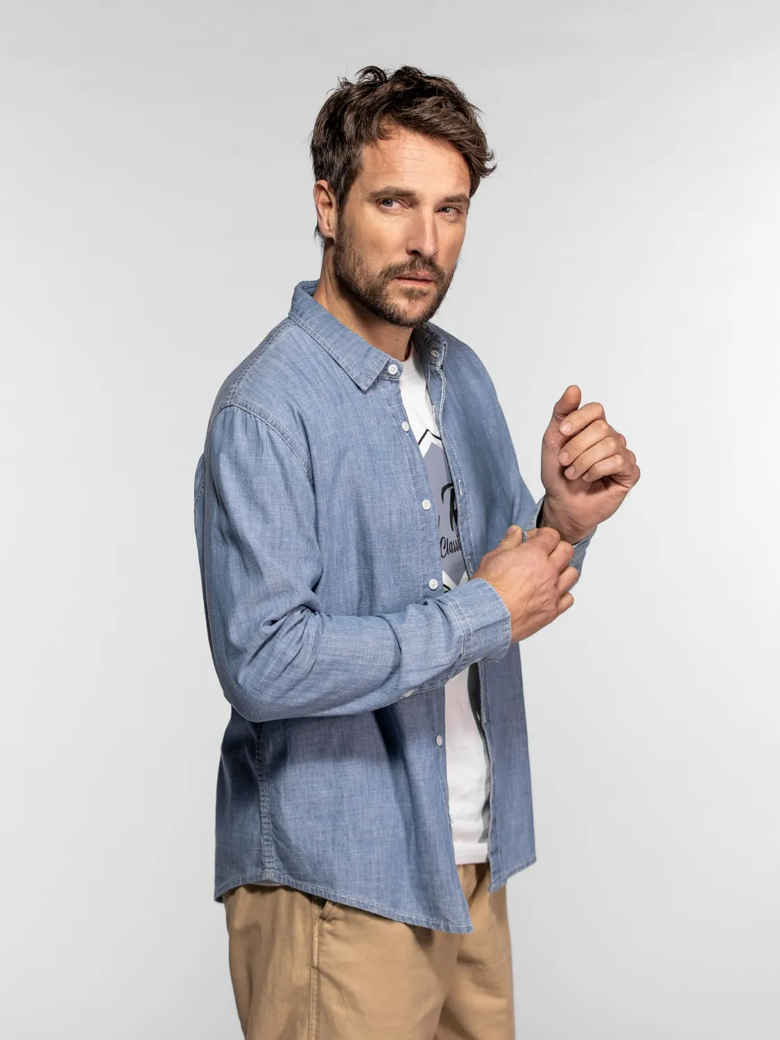 DAYTONA Brevard chemise homme bleu clair chambray