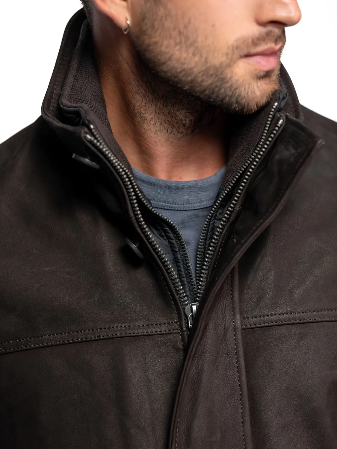 Daytona Tyler Madison blouson cuir marron nubuck
