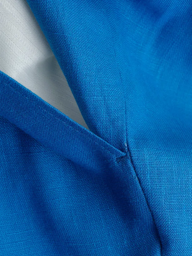 Hollington pantalon Siza toile lin bleu coupe italienne