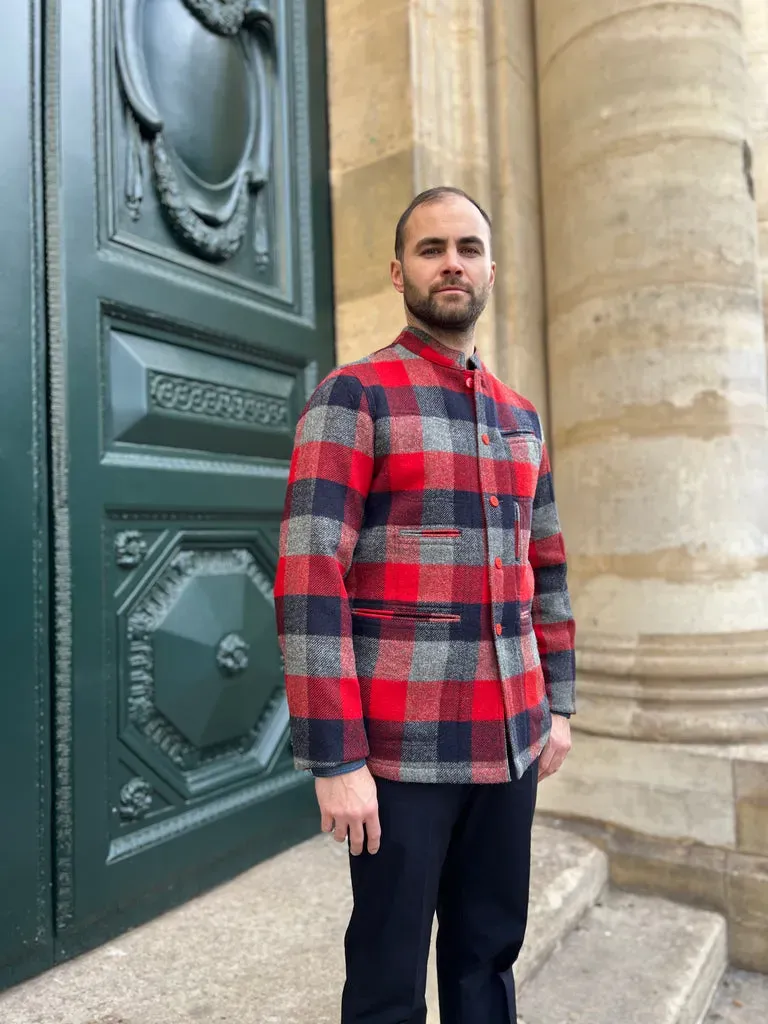 Hollington Architect veste tweed carreaux rouges