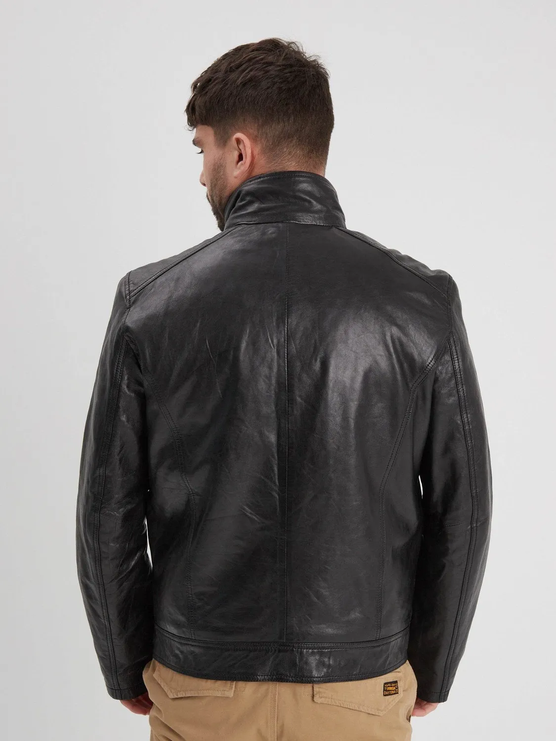 Daytona Falconero blouson cuir noir col montant