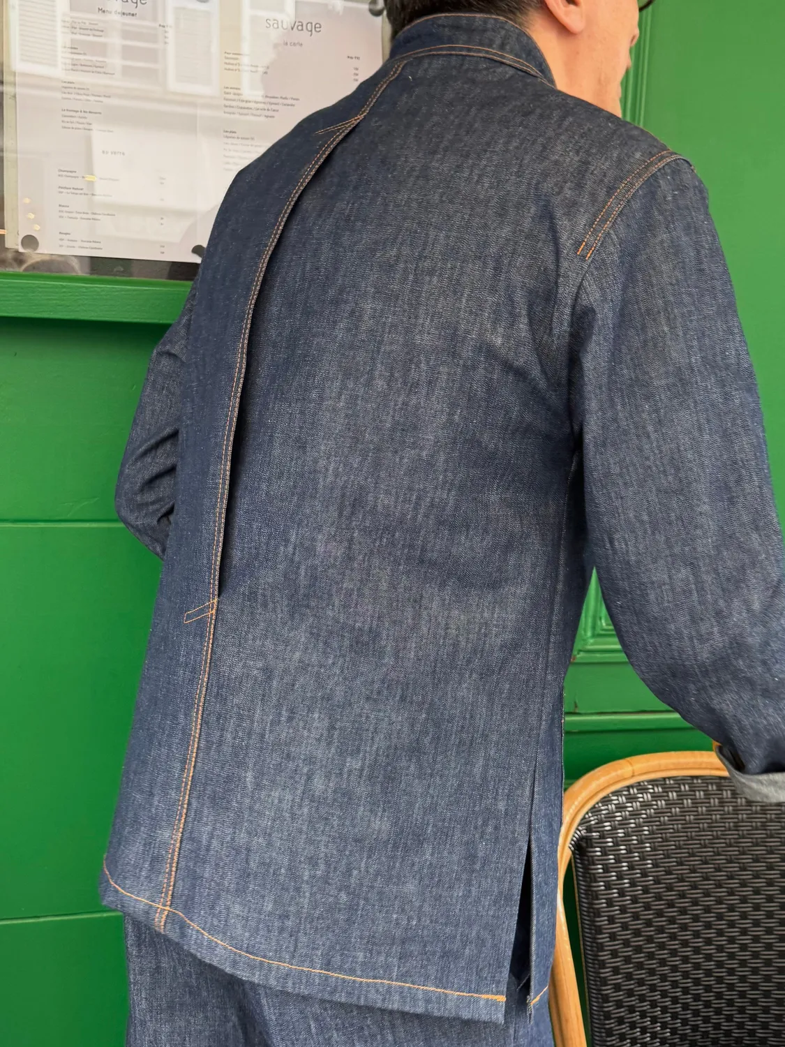 Hollington Naipaul veste denim indigo col officier 42