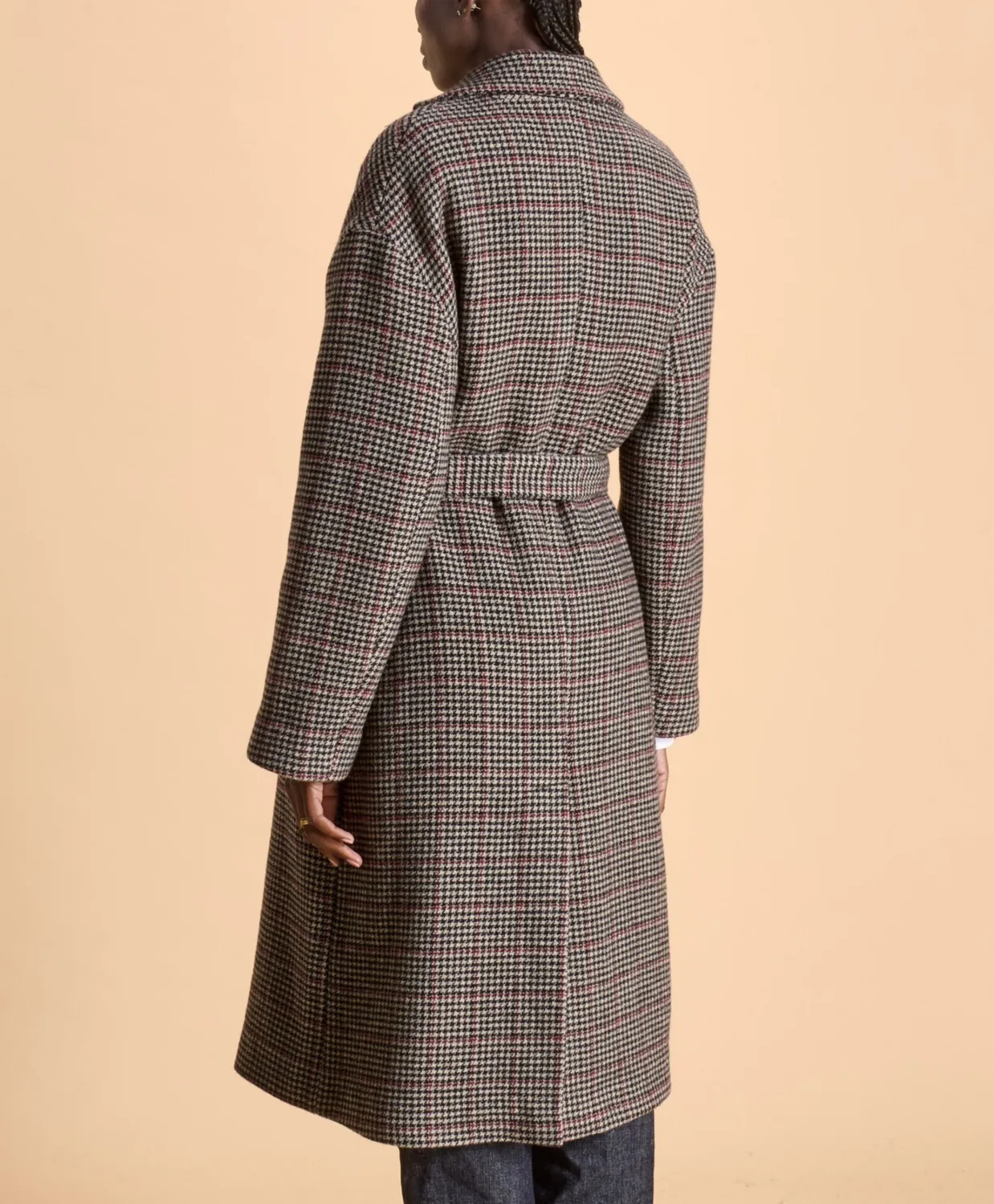 SOUBACQ Lenno manteau laine pied-de-poule chaud