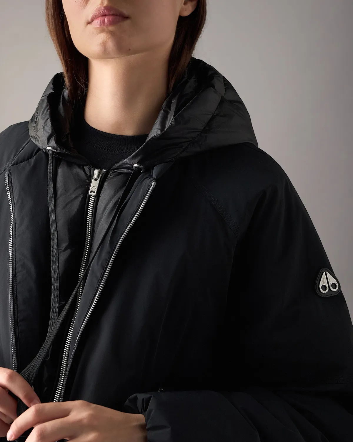 Moose Knuckles Tegan Bomber Duvet Noir Légère Femme