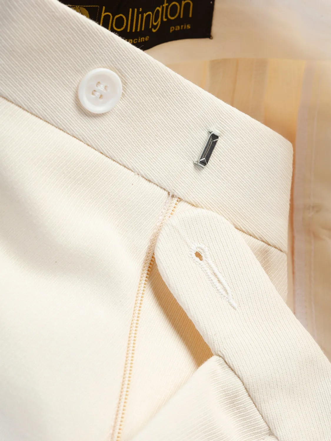 Hollington Siza italien pantalon écru serge coton laine taille 44