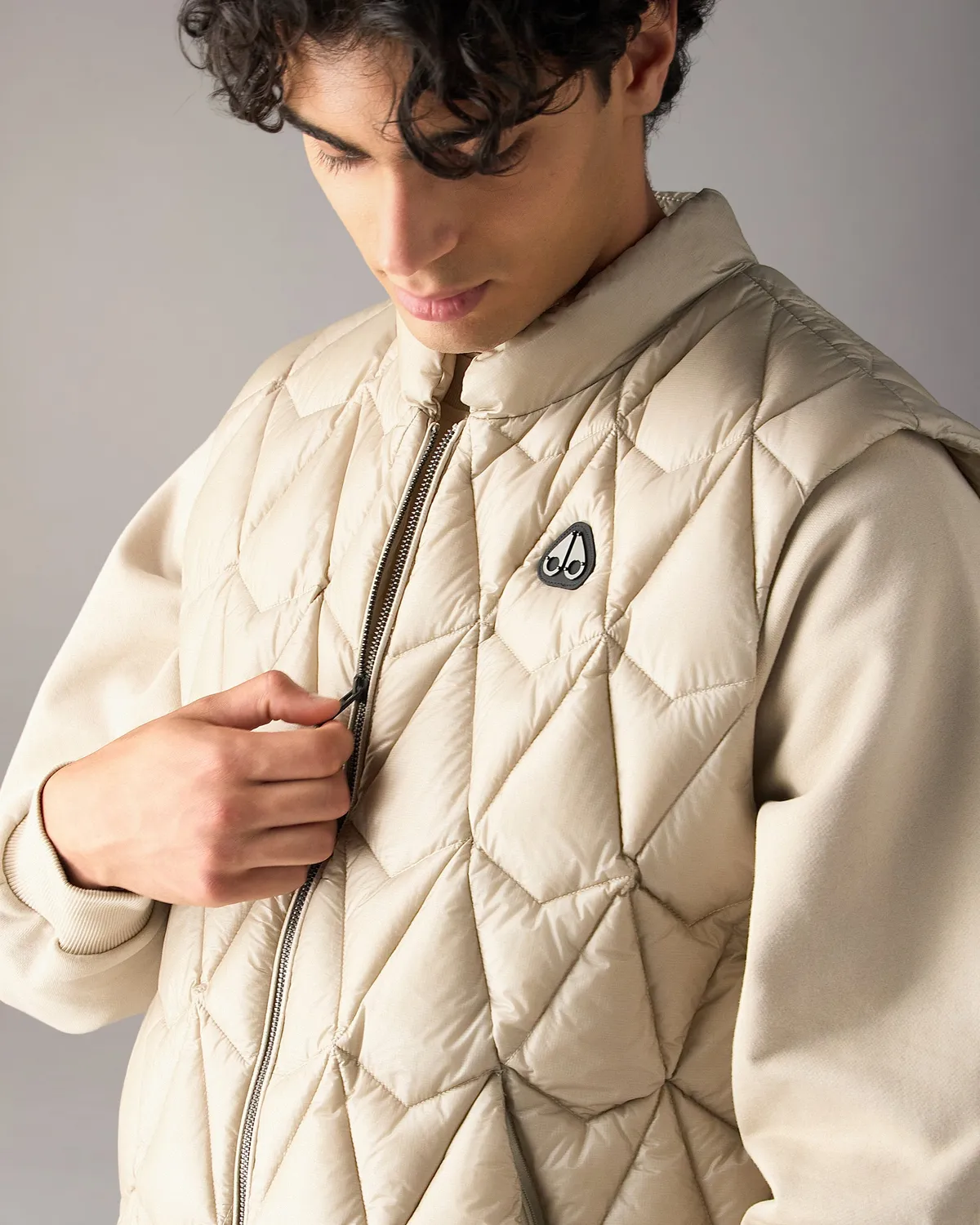 Moose Knuckles Iceberg gilet duvet alabaster matelassé