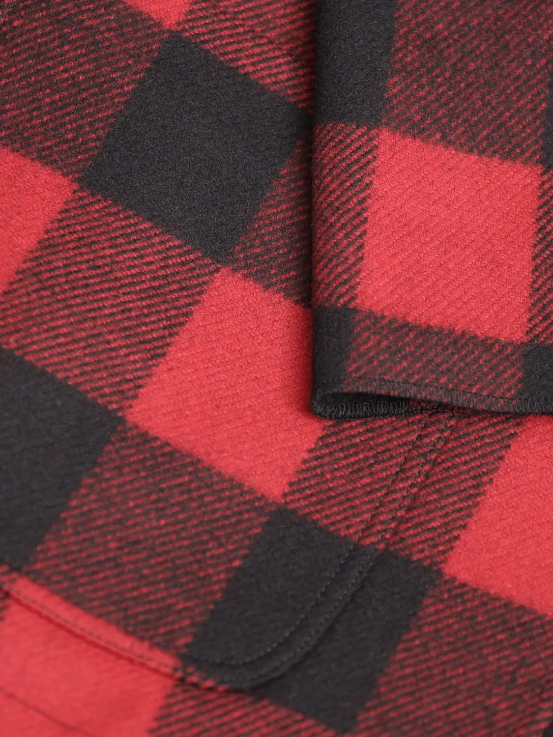 HOLLINGTON tyrol veste carreaux rouge noir drap laine
