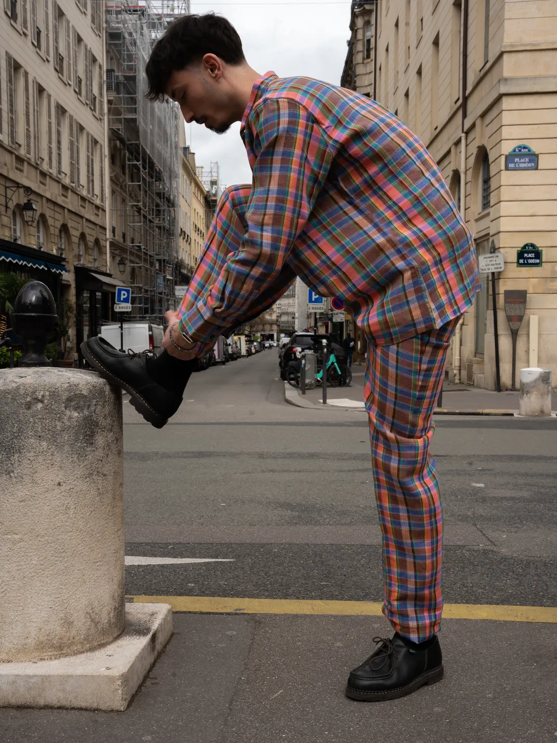 Hollington Luca pantalon lin tartan taille 40