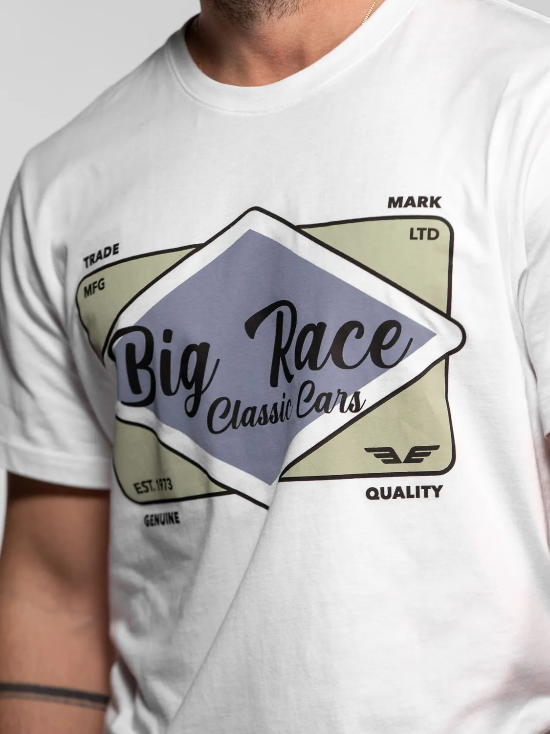 Daytona Rusk t-shirt coton big race blanc