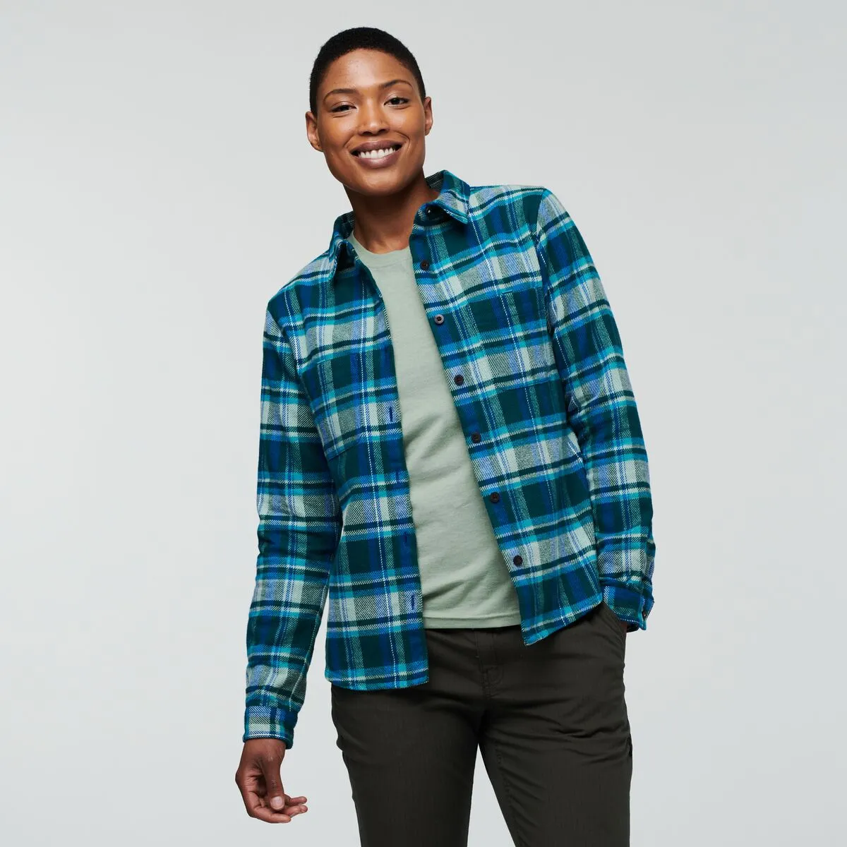 Cotopaxi Mero chemise flanelle femme coton bio à carreaux