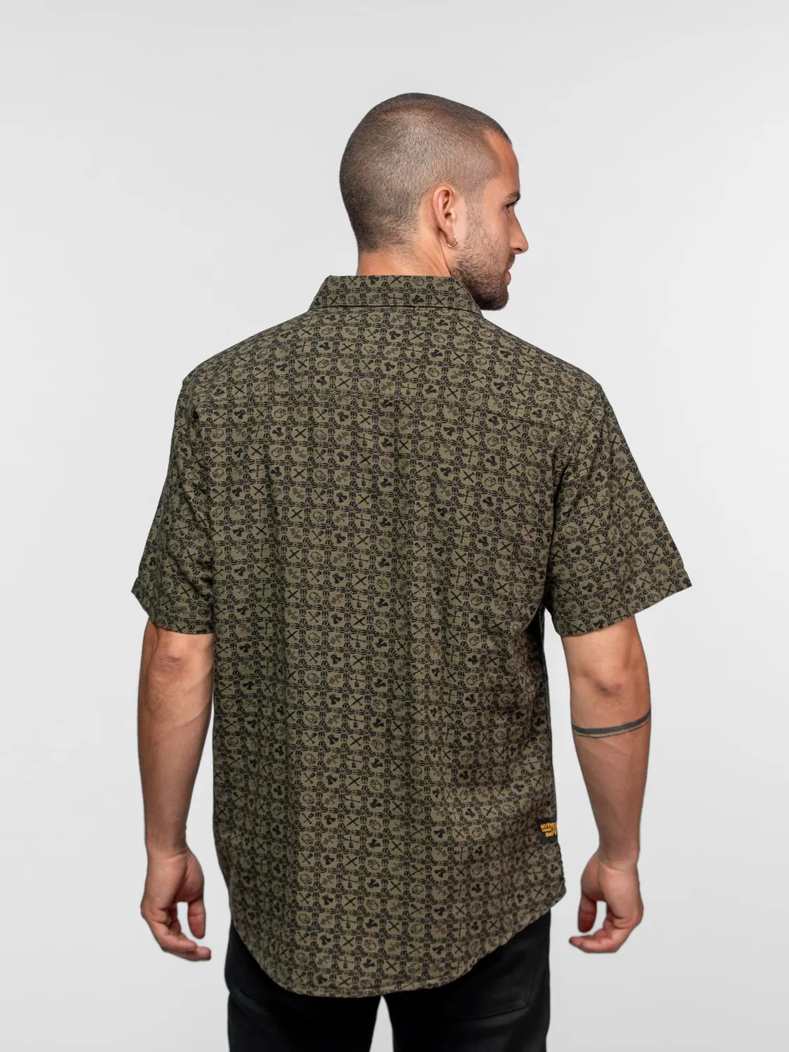 Daytona Moss chemise homme kaki motifs moto