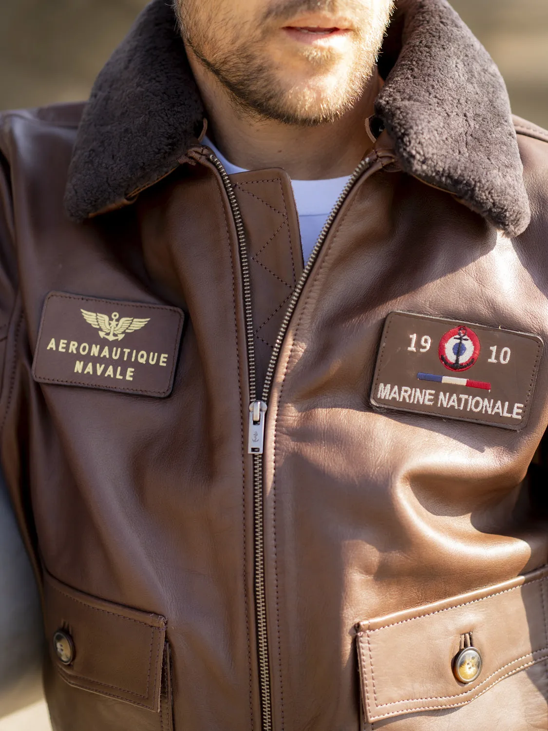 DAYTONA Paul Teste blouson pilote charcoal cuir
