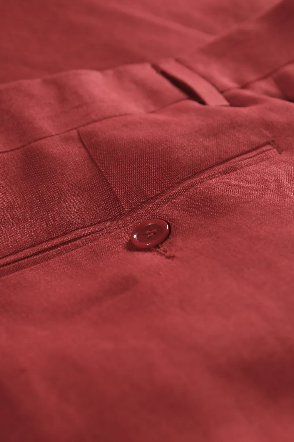 Hollington Luca pantalon lin rouge Piaget à plis taille haute