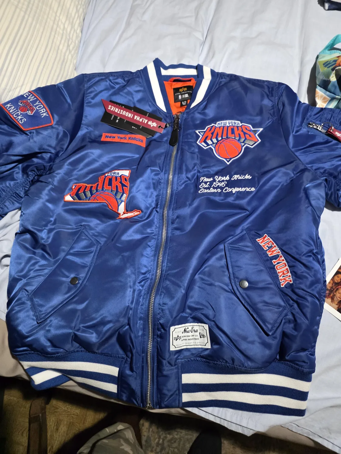 Alpha Industries MA-1 New York Knicks bomber bleu