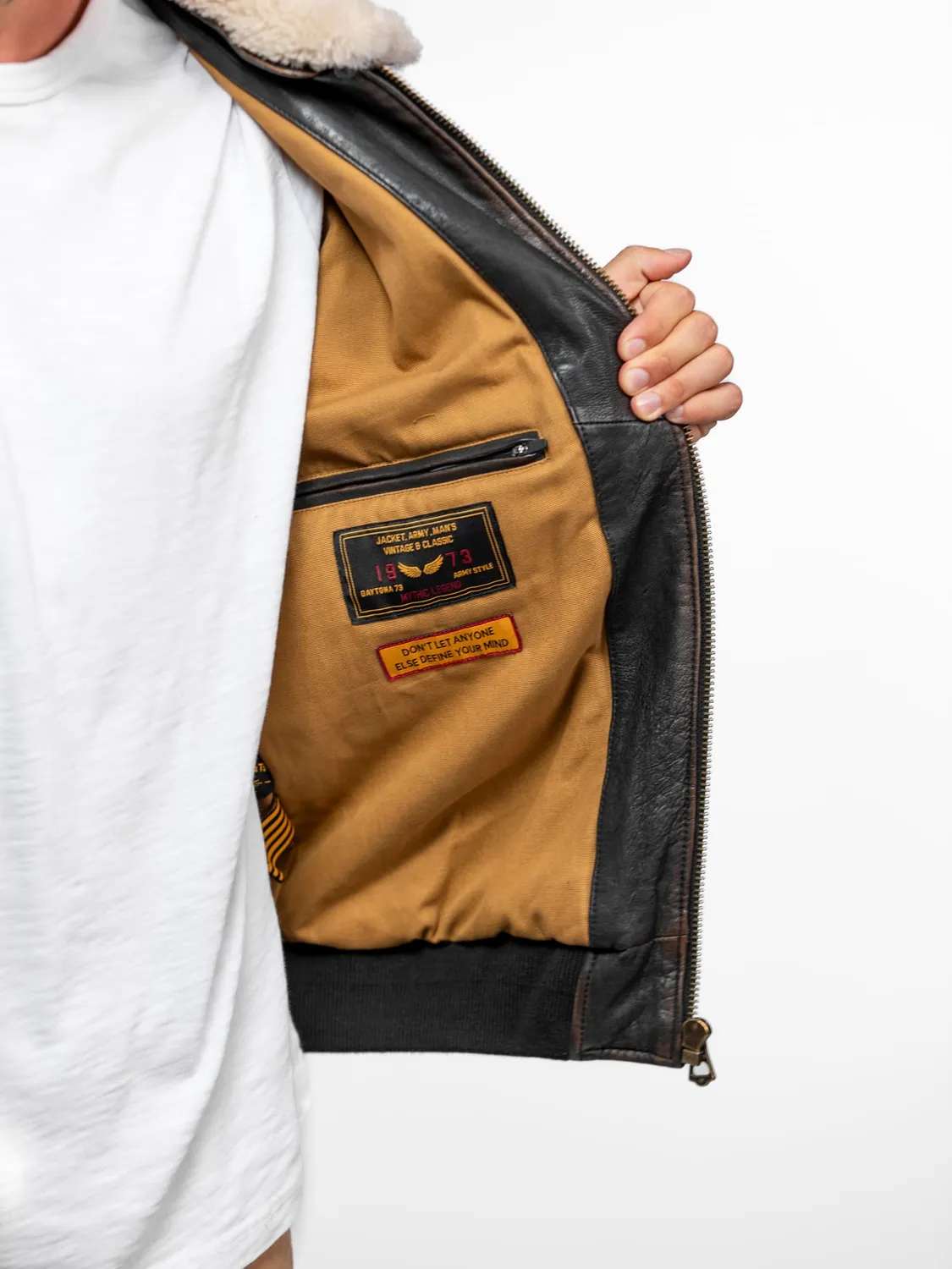 Daytona Mock blouson cuir aviateur noir patiné