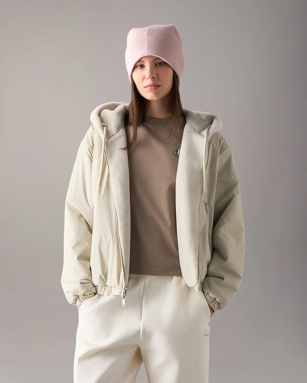 Moose Knuckles Eaton Bunny hoodie réversible Alabaster