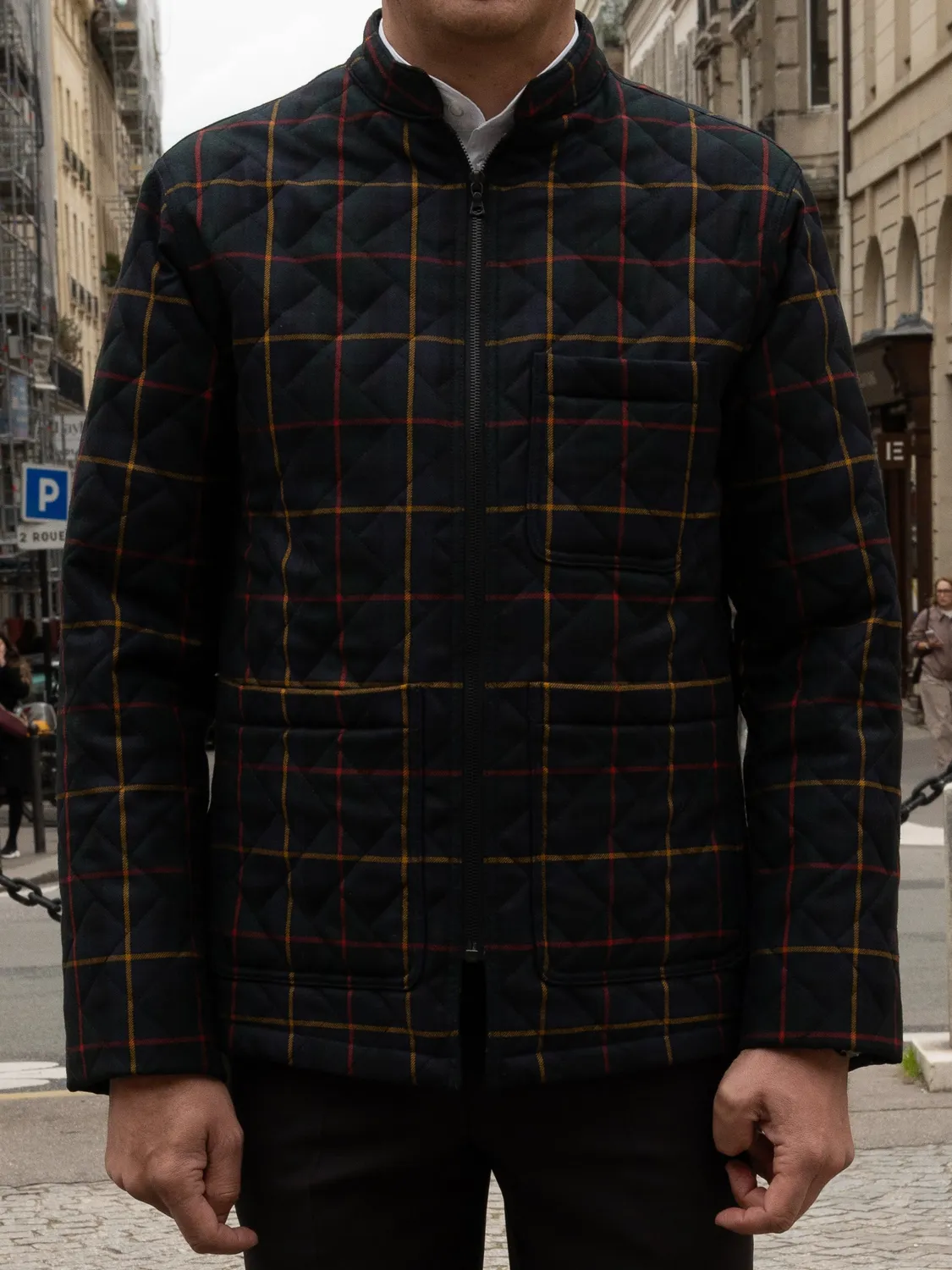 Hollington Naipaul veste tartan MacLeod matelassée