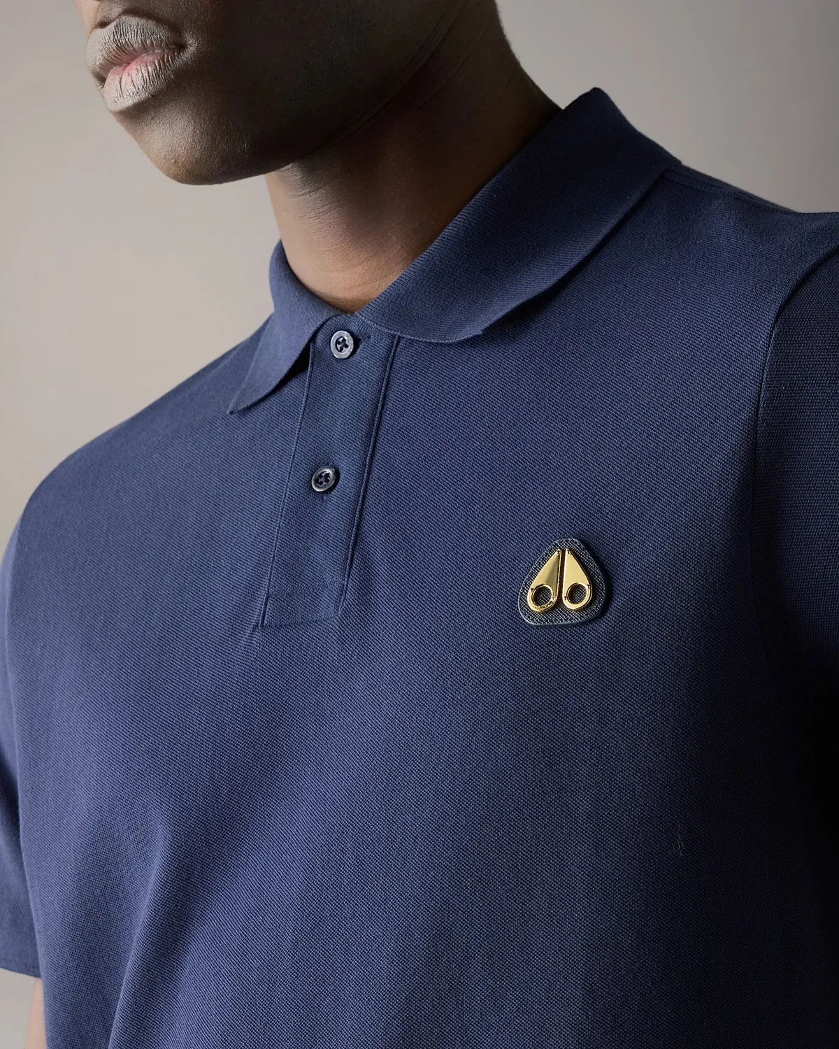Moose Knuckles Gold Series Everett Polo Marine Coton