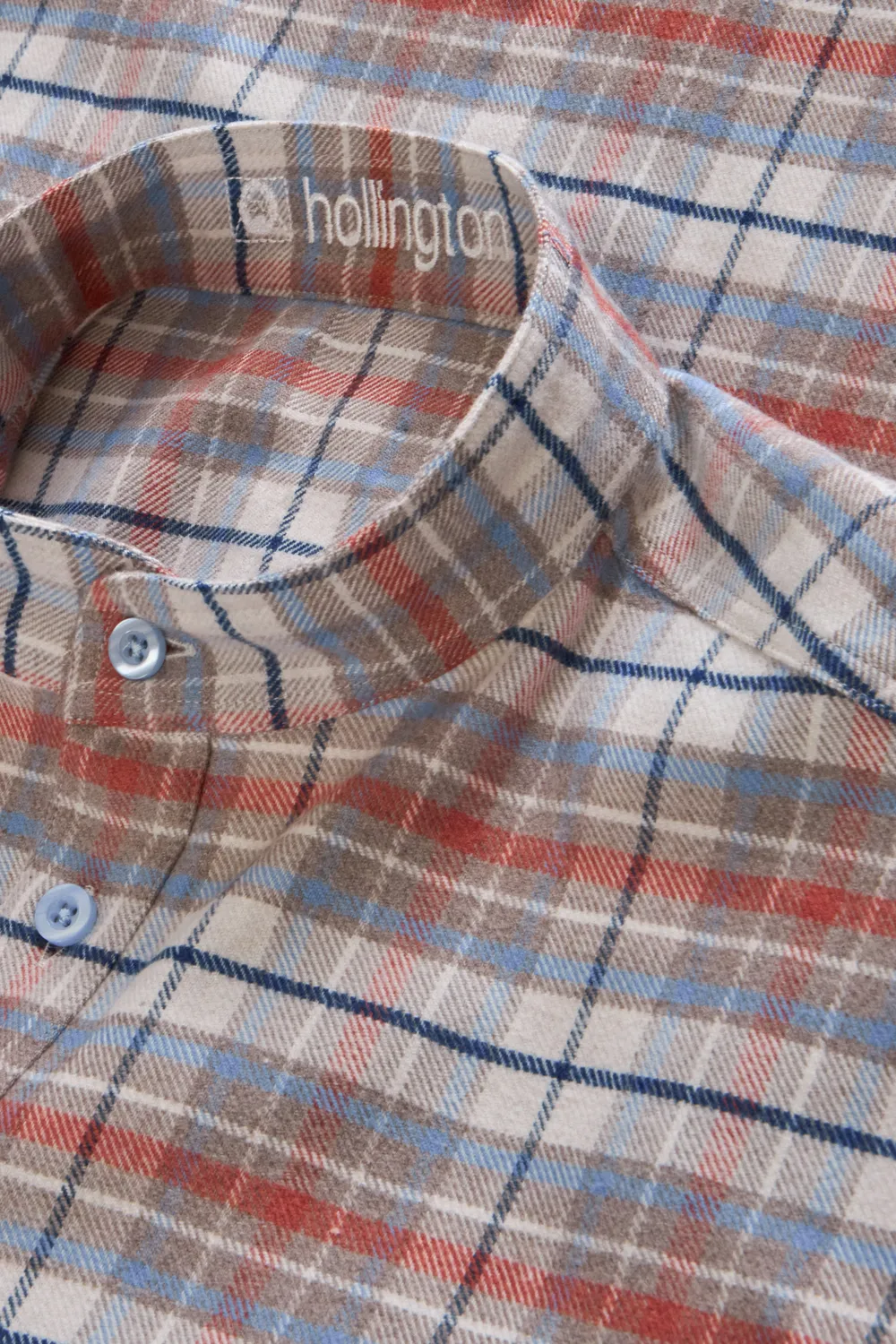 Hollington mao chemise flanelle coton tartan gris S