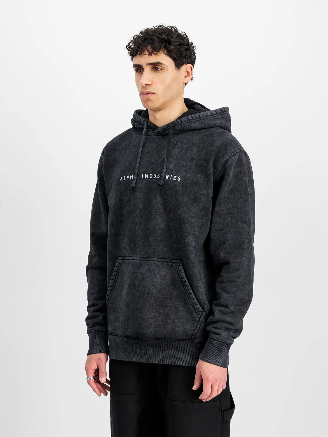Alpha Industries Acid Logo Hoodie Sweat noir molleton