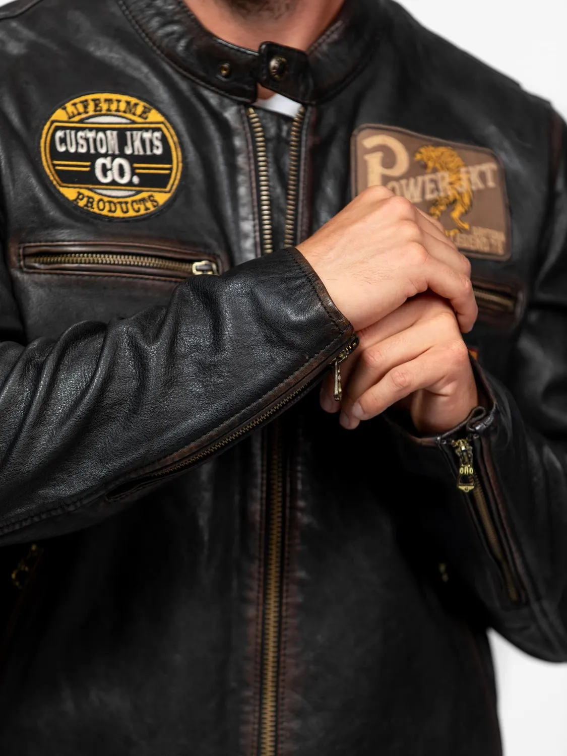 DAYTONA Martinez Blouson moto cuir agneau noir