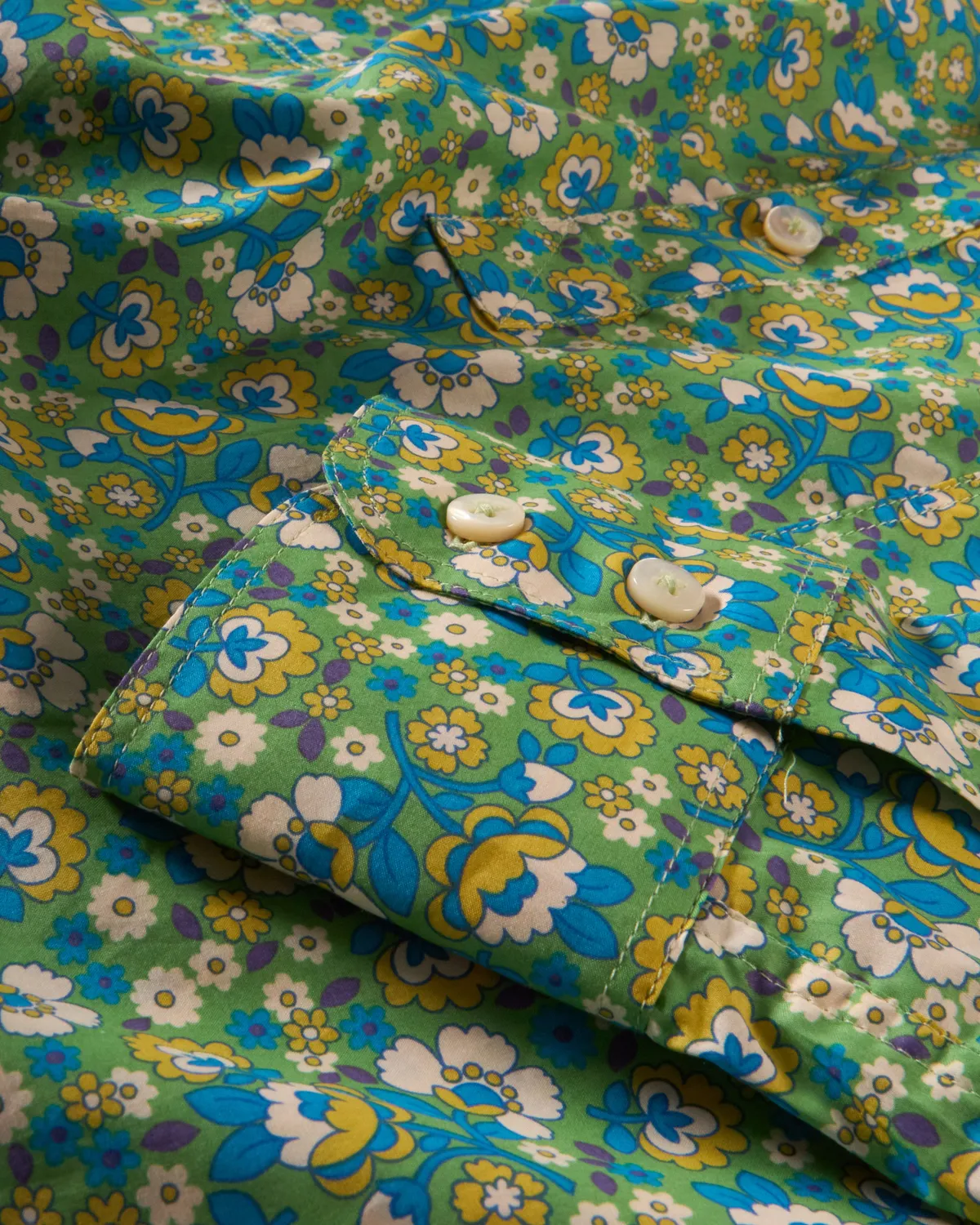 Hollington chemise col mao liberty garden coton blanc