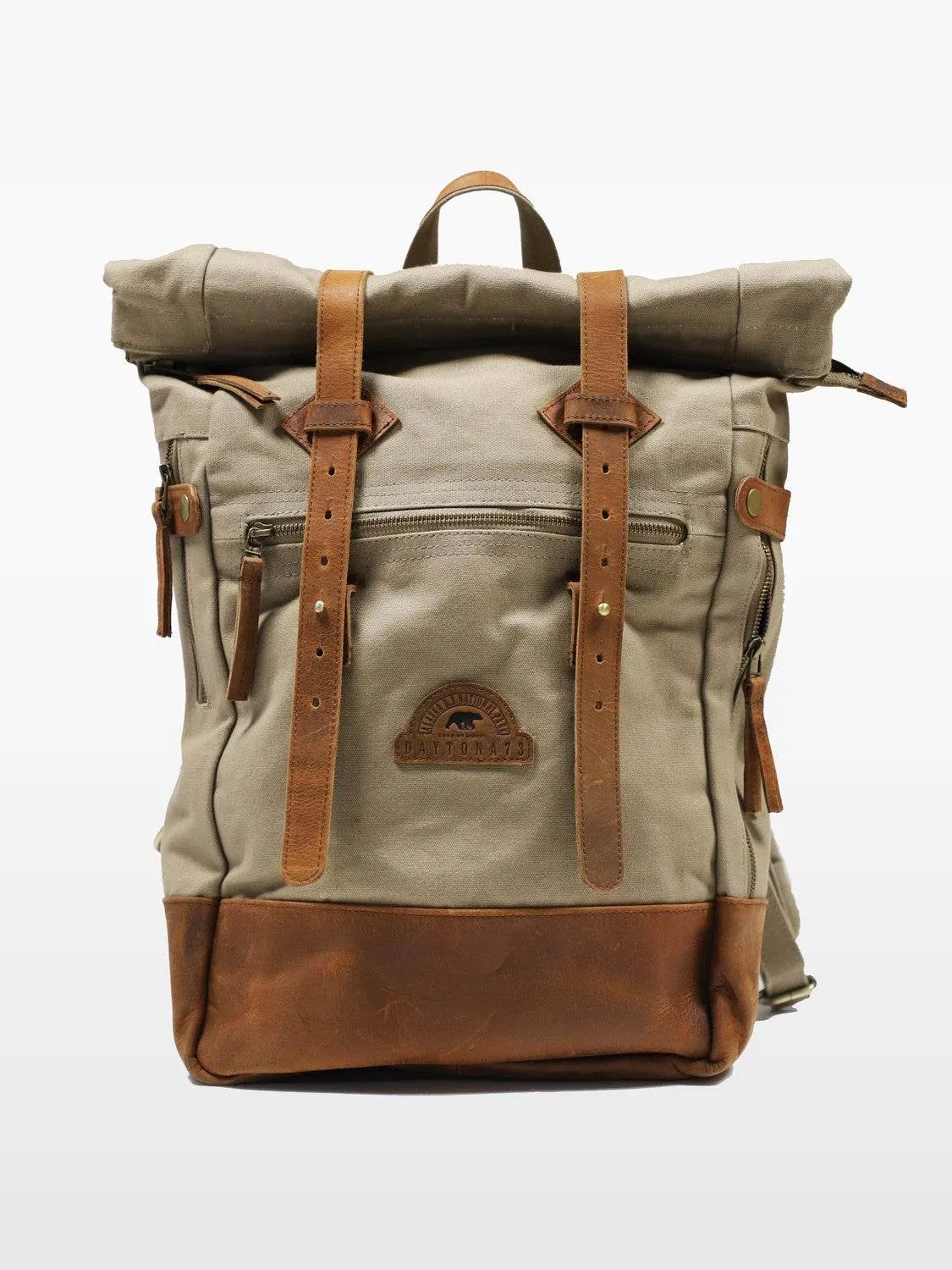 Daytona Mercado sac à dos toile cirée Dark Cognac