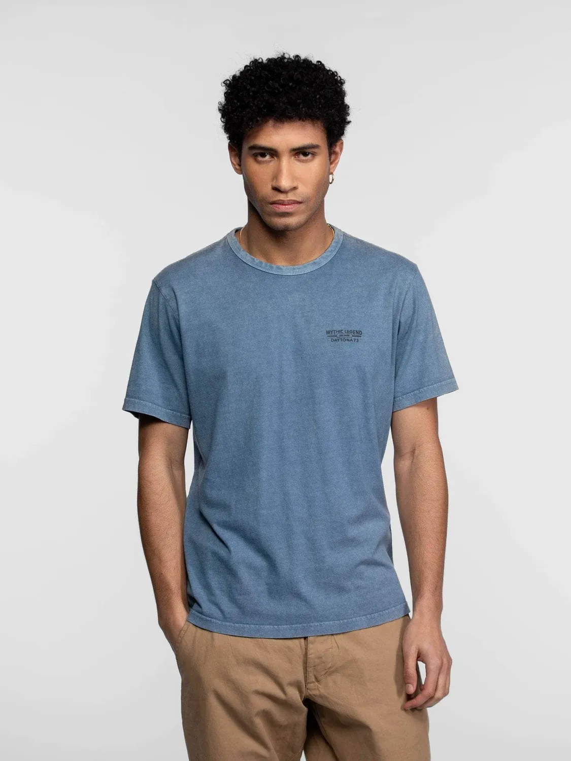 Daytona Jerry t-shirt homme Black coton peigne delave