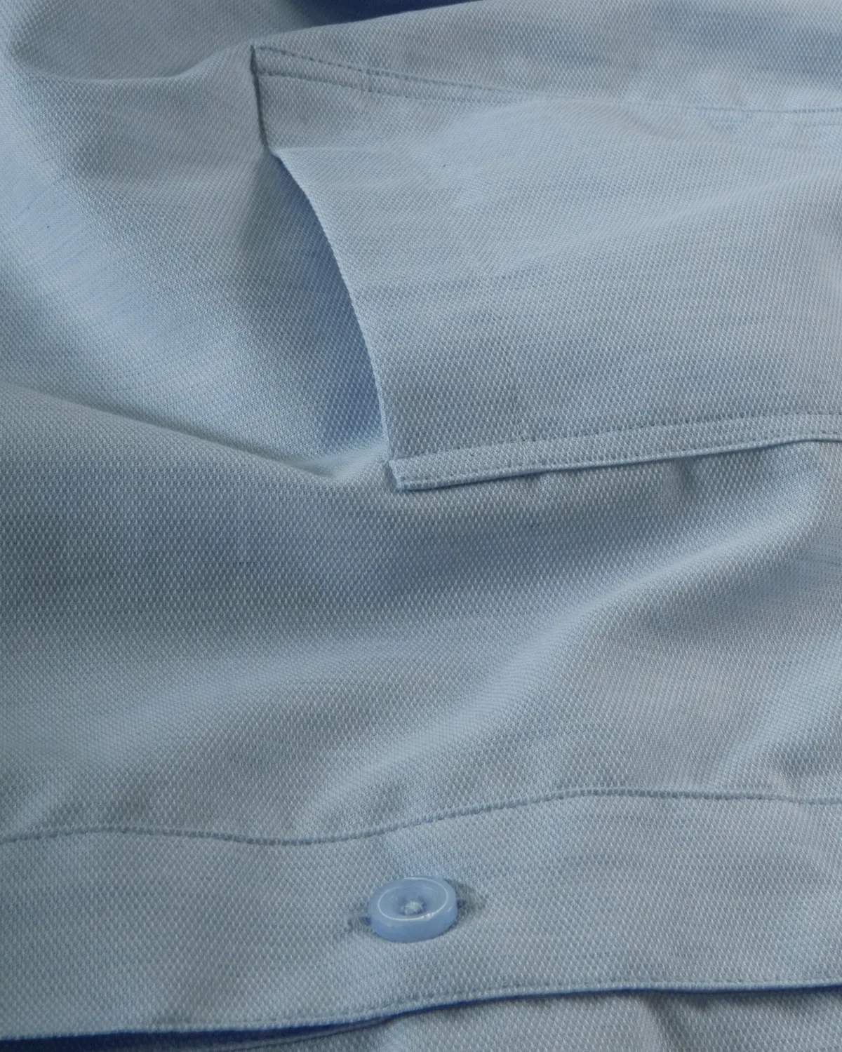 Hollington chemise coton caviar bleu col mao